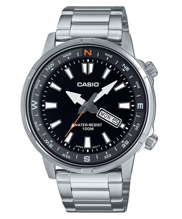 Casio Standard Analog Stainless Steel Black Dial Quartz MTD-130D-1A4V 100M Men's Watch