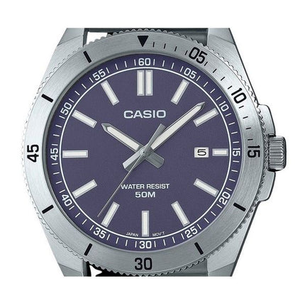 Casio Standard Analog Stainless Steel Blue Dial Quartz MTP-B155D-2E Mens Watch