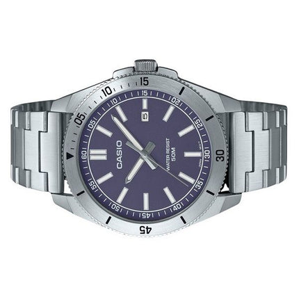 Casio Standard Analog Stainless Steel Blue Dial Quartz MTP-B155D-2E Mens Watch