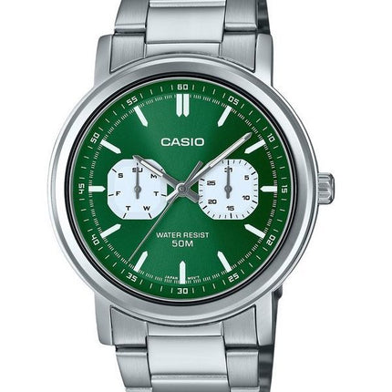 Casio Standard Analog Stainless Steel Green Dial Quartz MTP-E335D-3EV Men's Watch