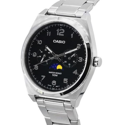 Casio Standard Analog Moon Phase Black Dial Quartz MTP-M300D-1A MTPM300D-1 Men's Watch