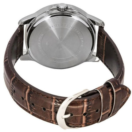 Casio Standard Analog Brown Leather Strap Silver Dial Quartz MTP-V004L-7C Mens Watch