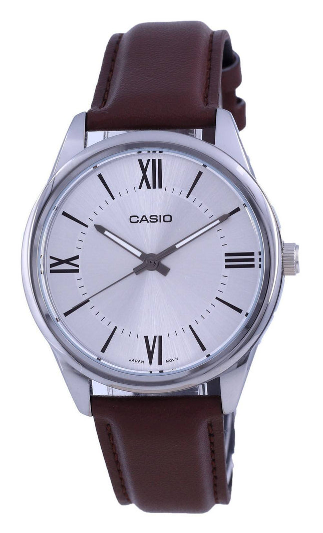 Casio Silver Dial Stainless Steel Analog Quartz MTP-V005L-7B5 MTPV005L-7 Mens Watch