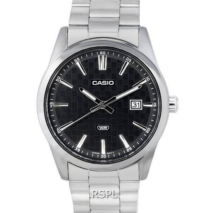 Casio Analog Stainless Steel Black Dial Quartz MTP-VD03D-1A MTPVD03D-1 Men's Watch