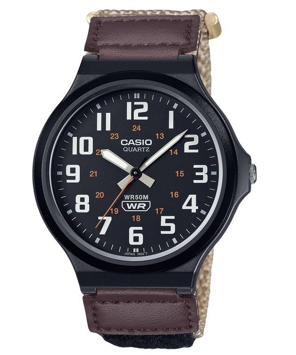 Casio Standard Analog Cloth Strap Black Dial Quartz MW-240B-5BV Men's Watch