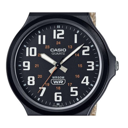 Casio Standard Analog Cloth Strap Black Dial Quartz MW-240B-5BV Men's Watch