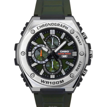 Casio Standard Analog Chronograph Resin Strap Green Dial Quartz MWA-300H-3AV 100M Men's Watch