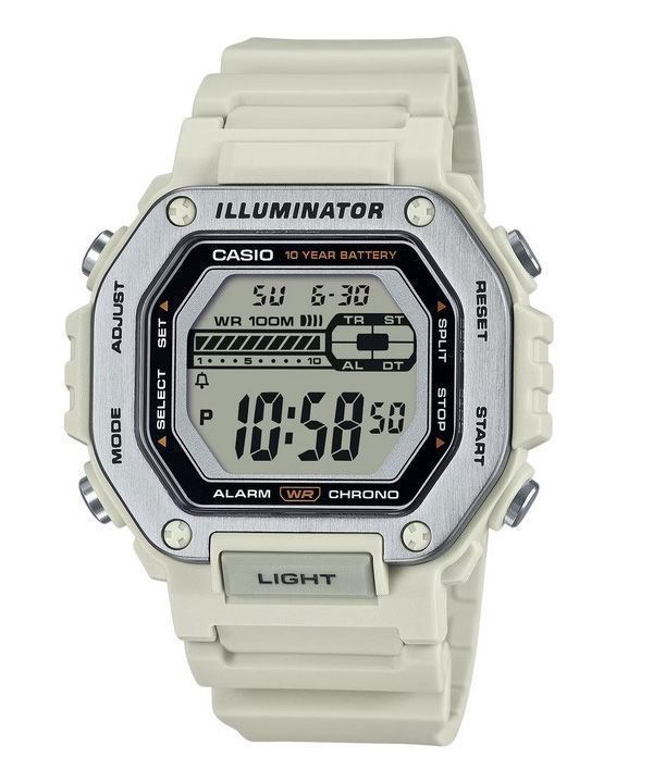 Casio Standard Digital White Resin Strap Quartz MWD-110H-8AV 100M Men's Watch