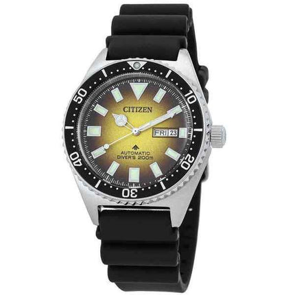 Citizen Promaster Marine Rubber Strap Yellow Dial Automatic Diver's NY0120-01X 200M Men's Watch