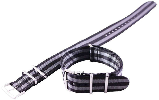 Ratio Grey And Black Nato Watch Strap 22mm