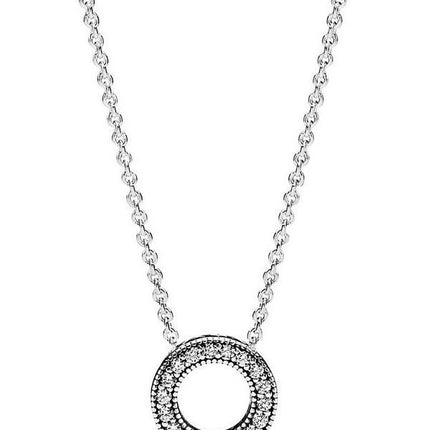 Pandora Logo Pave Circle Collier Necklace 397436CZ-45 For Women