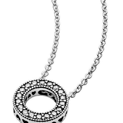 Pandora Logo Pave Circle Collier Necklace 397436CZ-45 For Women