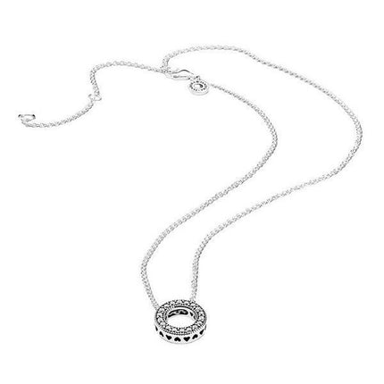 Pandora Logo Pave Circle Collier Necklace 397436CZ-45 For Women