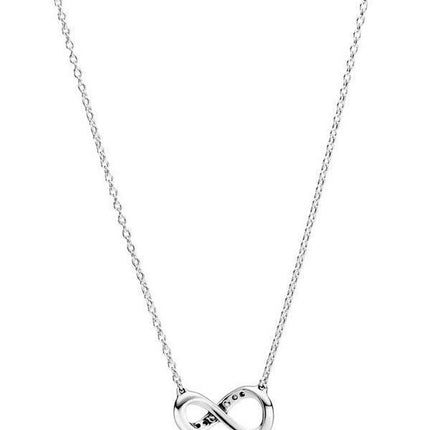 Pandora Moments Infinity Sterling Silver Collier Necklace With Clear Cubic Zirconia 398821C01-50 For Women