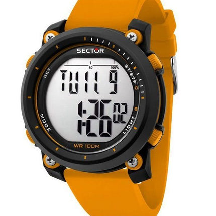 Sector EX-38 Digital Orange Plastic Strap Quartz R3251546001 100M Mens Watch