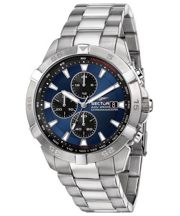 Sector ADV2500 Chronograph Blue Dial Stainless Steel Quartz R3273643004 100M Men's Watch