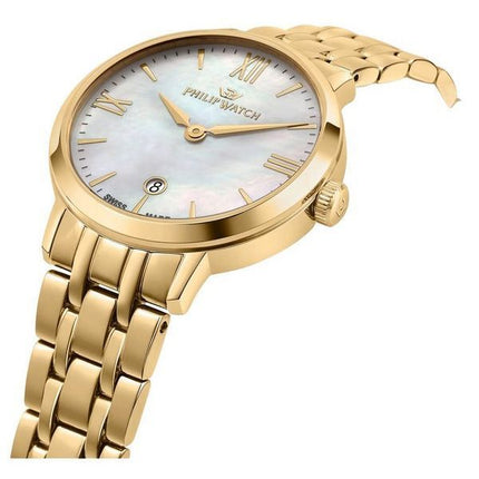 Philip Watch Audrey Gold Tone Stainless Steel Mother Of Pearl Dial Quartz R8253150511 Womens Watch