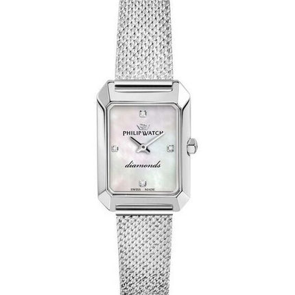 Philip Watch Newport Stainless Steel White Sunray Dial Quartz R8253213501 Womens Watch