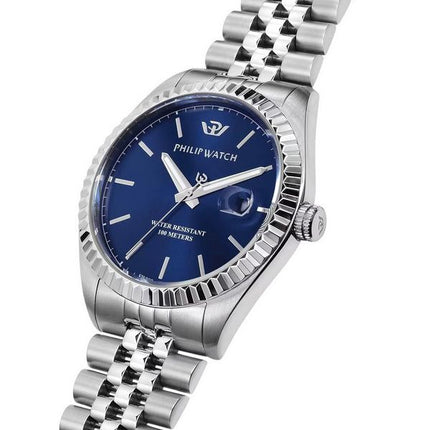 Philip Watch Caribe Urban Stainless Steel Blue Dial Quartz R8253597077 100M Mens Watch