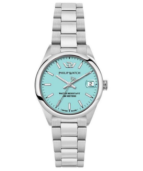 Philip Watch Caribe Urban Stainless Steel Turquoise Dial Quartz R8253597645 100M Womens Watch