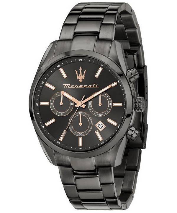 Maserati Attrazione Chronograph Stainless Steel Black Dial Quartz R8853151001 Men's Watch