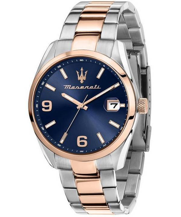 Maserati Attrazione Two Tone Stainless Steel Blue Dial Quartz R8853151006 Men's Watch