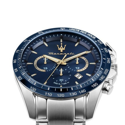 Maserati Traguardo Limited Edition Chronograph Stainless Steel Blue Dial Quartz R8873612052 100M Men's Watch