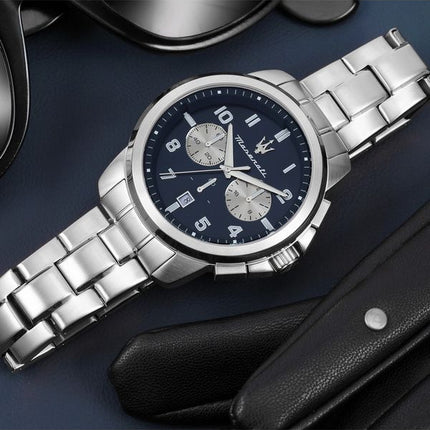 Maserati Successo Limited Edition Chronograph Stainless Steel Blue Dial Quartz R8873621029 Men's Watch