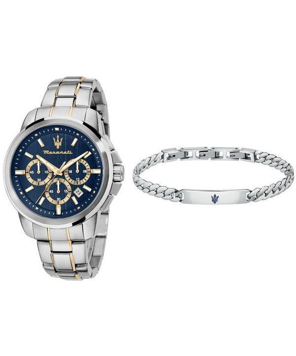 Maserati Successo Chronograph Stainless Steel Blue Dial Quartz R8873621036 Men's Watch Gift Set