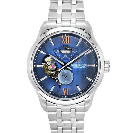 Orient Star Contemporary Stainless Steel Blue Dial Automatic RE-AV0B08L00B 100M Men's Watch