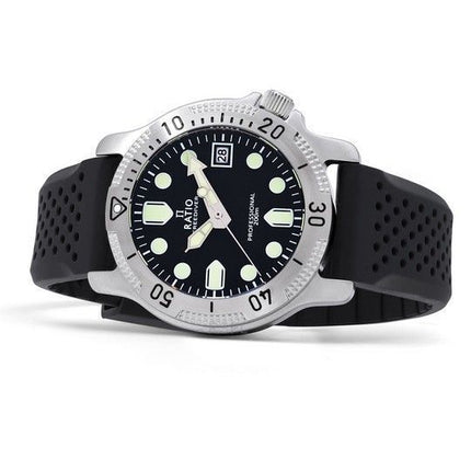 Ratio FreeDiver Professional Sapphire Black Dial Quartz RTF021 200M Men's Watch