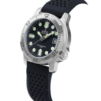 Ratio FreeDiver Professional Sapphire Black Dial Quartz RTF021 200M Men's Watch