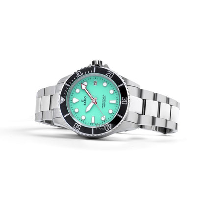 Ratio FreeDiver Sapphire Stainless Steel Green Dial Quartz RTF039 200M Men's Watch