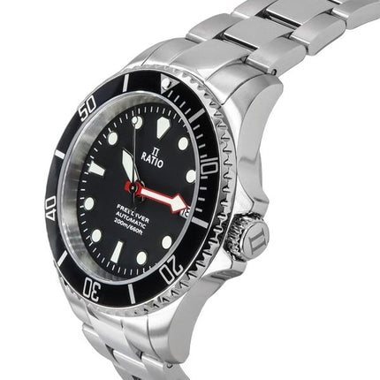 Ratio FreeDiver Sapphire Stainless Steel Black Dial Automatic RTF041 200M Mens Watch