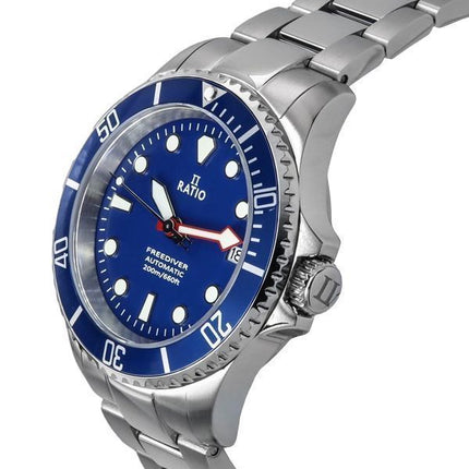 Ratio FreeDiver Sapphire Stainless Steel Blue Dial Automatic RTF043 200M Mens Watch