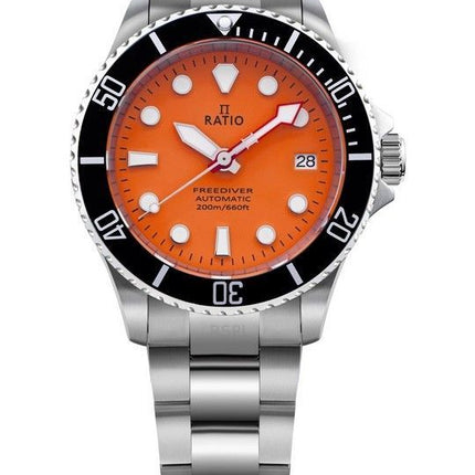 Ratio FreeDiver Sapphire Stainless Steel Orange Dial Automatic RTF045 200M Mens Watch