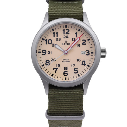 Ratio Quest Men's Field Watch Sapphire Nylon Strap Quartz RTQ011 100M Lewis And Clark Edition