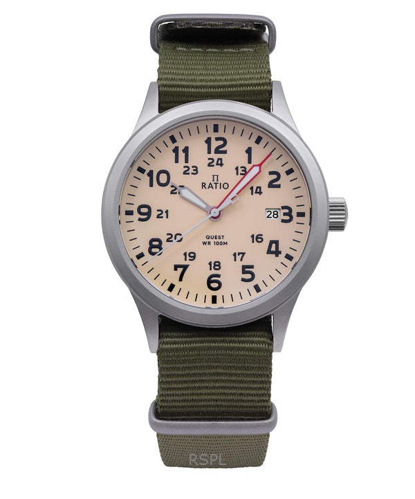 Ratio Quest Men's Field Watch Sapphire Nylon Strap Quartz RTQ011 100M Lewis And Clark Edition