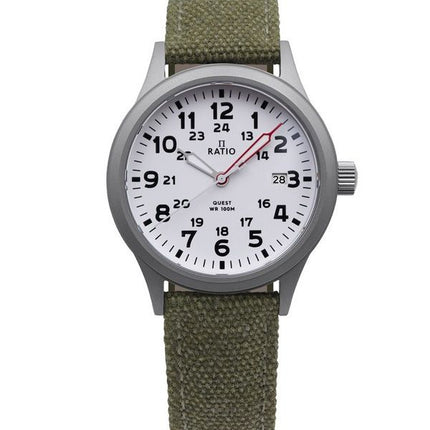 Ratio Quest Men's Field Watch Sapphire Canvas Strap Quartz RTQ027 100M Lewis And Clark Edition