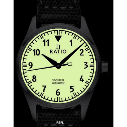 Ratio Skysurfer Pilot Full Luminous Dial Leather Automatic RTS307 200M Mens Watch