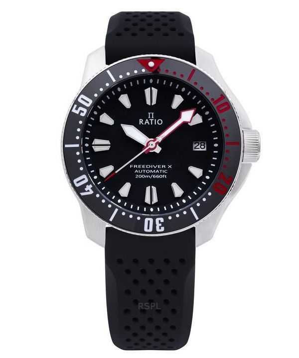 Ratio FreeDiver X Marine Black With Black Ceramic Inlay Automatic Diver RTX001 200M Men's Watch