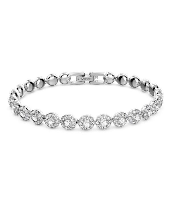 Swarovski Una Angelic Clear Crystals And Rhodium Plated Tennis Bracelet 5071173 For Women