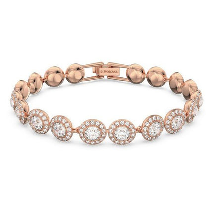 Swarovski Una Angelic Clear Crystals And Rose Gold Tone Plated Tennis Bracelet 5240513 For Women