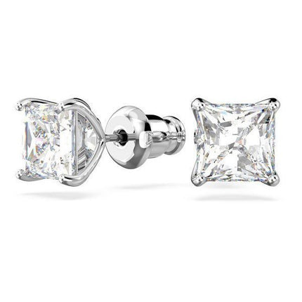 Swarovski Stilla Attract Rhodium Plated And Zirconia Studd Earrings 5430365 For Women