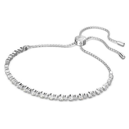 Swarovski Matrix Clear Crystals And Rhodium Plated Tennis Bracelet 5465384 For Women