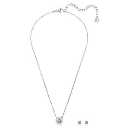 Swarovski Una Rhodium Plated And Zirconia Necklace And Earrings Set 5480485 For Women