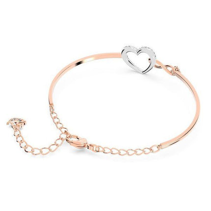 Swarovski Hyperbola Infinity And Heart Mixed Metal Finish And Zirconia Bangle 5518869 For Women