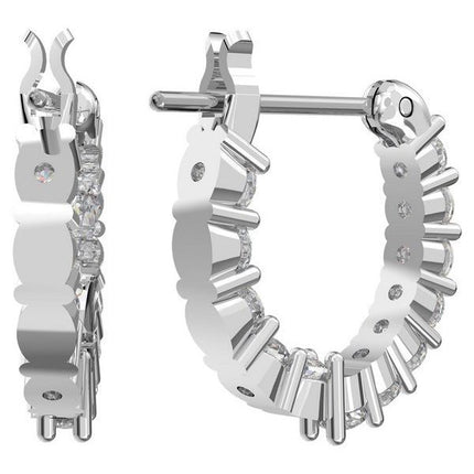 Swarovski Matrix Vittore Rhodium Plated And Zirconia Hoop Earrings 5562126 For Women