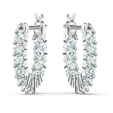 Swarovski Matrix Vittore Rhodium Plated And Zirconia Hoop Earrings 5562126 For Women