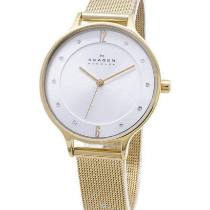 Skagen Anita Gold Tone Mesh Bracelet Crystallized SKW2150 Womens Watch